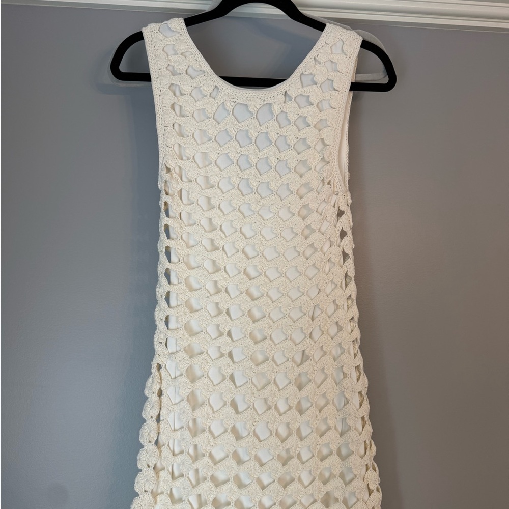 Vintage Havana Cream Sleeveless Sundress Scoop Neck